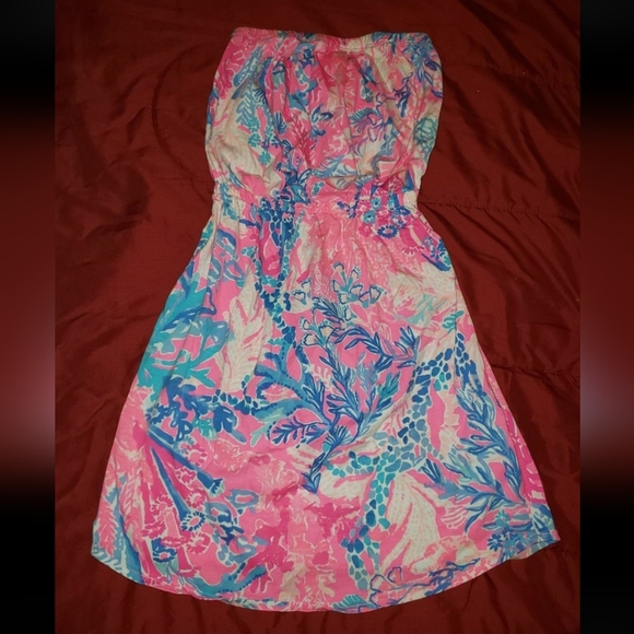 Lilly Pulitzer Windsor StraplessLight Paschs Aquadesiac Dress - Picture 4 of 9